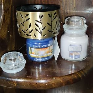 2 small jar candles with shade